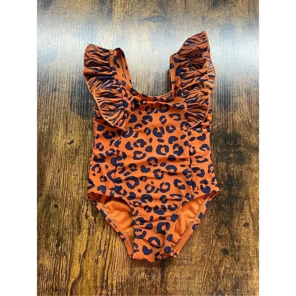Cat and jack leopard print ruffle bathing suit  Size 12 months - Picture 2 of 8